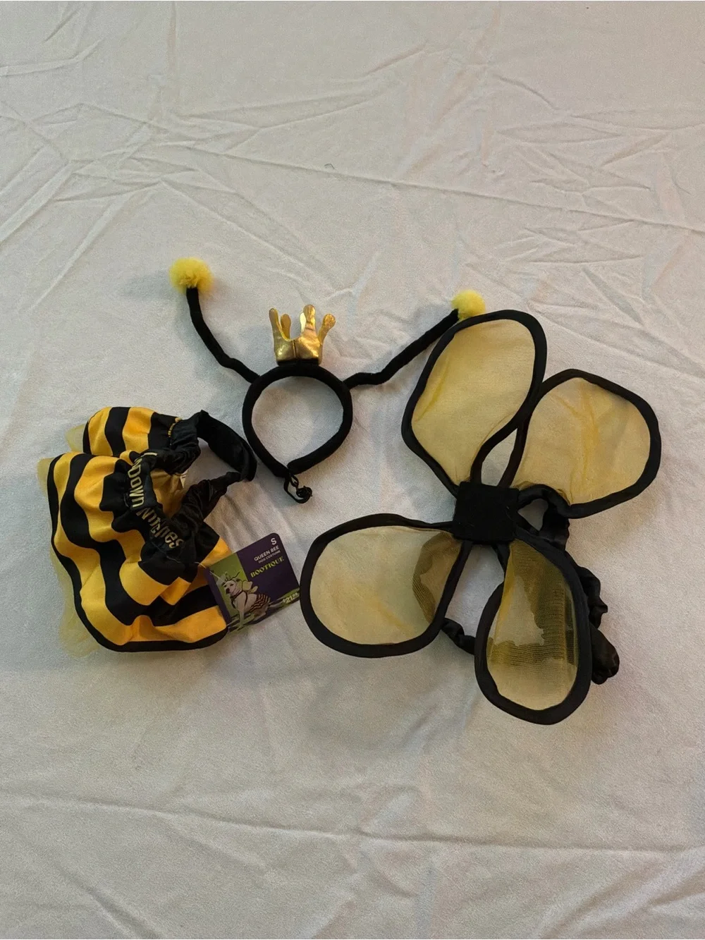 ****** Bootique Yellow and Black Bee Costume Set for Pets ******